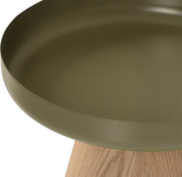 Kulaty konferenční stolek Tresel 40 cm do obývacího pokoje - přírodní / zelený