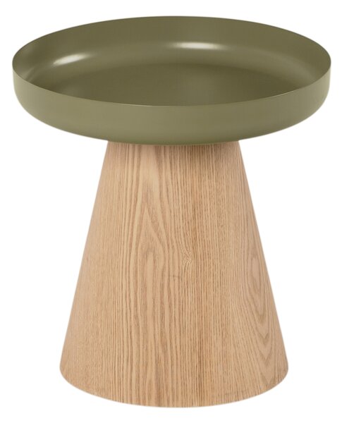 Kulaty konferenční stolek Tresel 40 cm do obývacího pokoje - přírodní / zelený