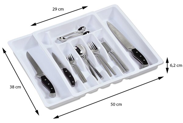 Plastový kuchyňský organizér Loft White, 50x38 cm