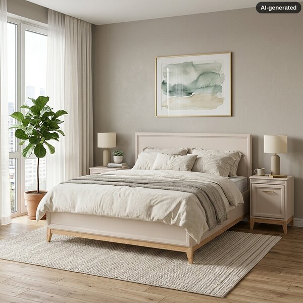 Manželská postel s úložným prostorem 140x200 ELLENSBURG - kašmír