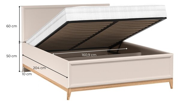 Manželská postel s úložným prostorem 160x200 ELLENSBURG - kašmír
