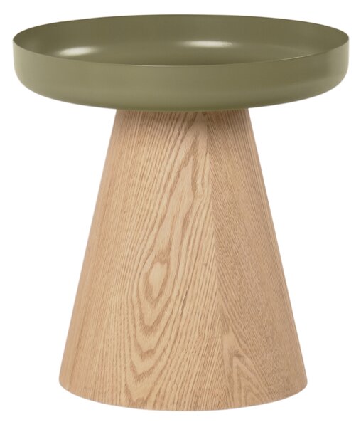 Kulaty konferenční stolek Tresel 40 cm do obývacího pokoje - přírodní / zelený