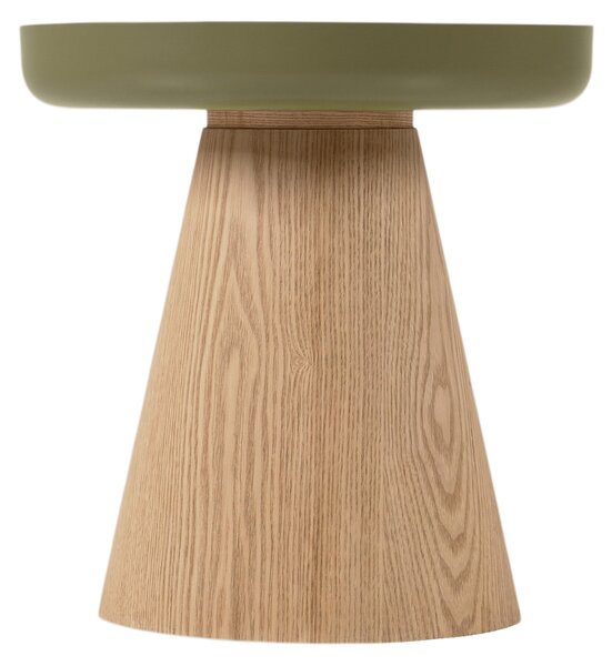 Kulaty konferenční stolek Tresel 40 cm do obývacího pokoje - přírodní / zelený
