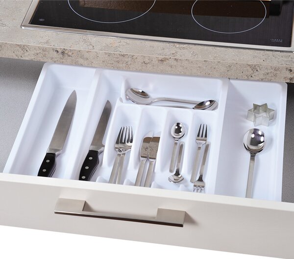Plastový kuchyňský organizér Loft White, 50x38 cm