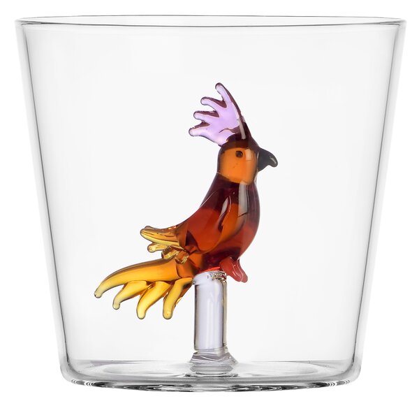 Ichendorf Milano designové sklenice na vodu Talking Trees Tumbler Amber Tropical Bird