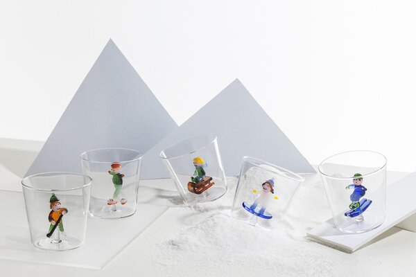 Ichendorf Milano designové stolní hodiny Snow Games Bear And Bobsleigh Hourglass