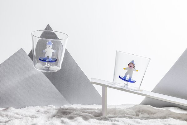 Ichendorf Milano designové stolní hodiny Snow Games Bear And Bobsleigh Hourglass