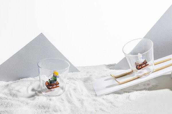 Ichendorf Milano designové stolní hodiny Snow Games Bear And Bobsleigh Hourglass