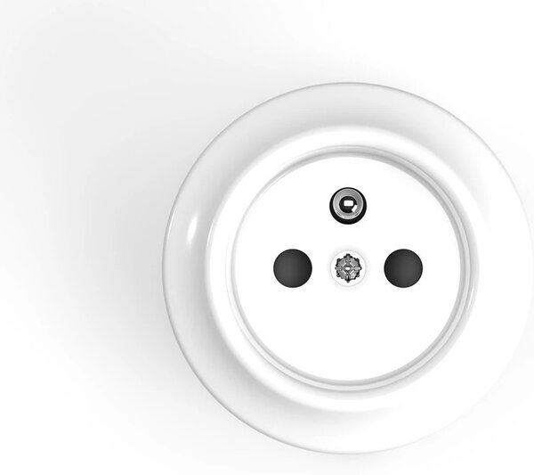 Creative cables Schuko porcelánová zásuvka na zeď Barva: Černá