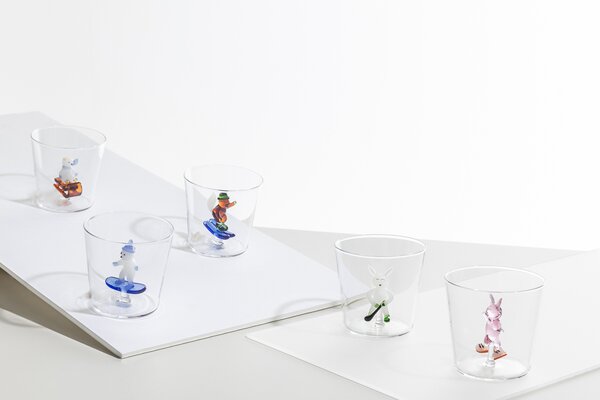 Ichendorf Milano designové stolní hodiny Snow Games Bear And Bobsleigh Hourglass
