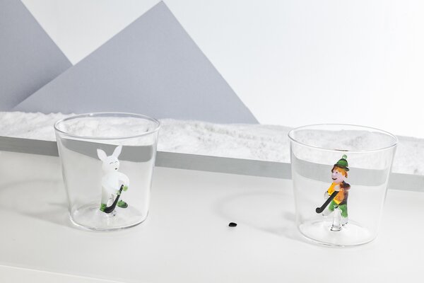 Ichendorf Milano designové stolní hodiny Snow Games Bear And Bobsleigh Hourglass