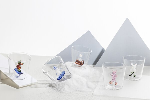 Ichendorf Milano designové stolní hodiny Snow Games Bear And Bobsleigh Hourglass