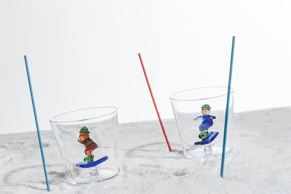 Ichendorf Milano designové stolní hodiny Snow Games Bear And Bobsleigh Hourglass