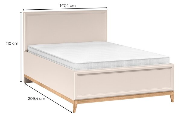 Manželská postel s úložným prostorem 140x200 ELLENSBURG - kašmír