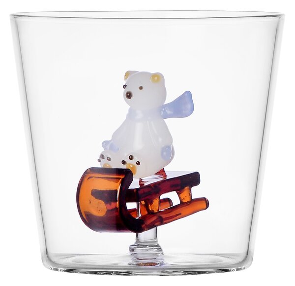 Ichendorf Milano designové sklenice na vodu Snow Games Tumbler Bear And Bobsleigh