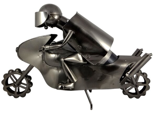 Stojan na víno láhev silniční motorka, motorkář 47cm