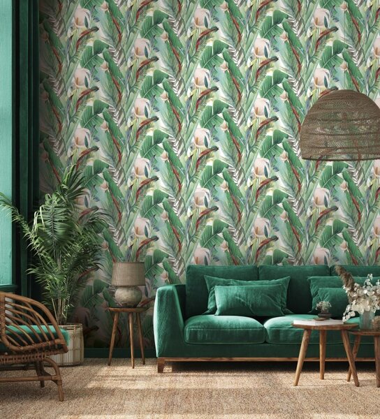 Vliesové tapety na zeď Spirit of Jungle 47416, rozměr 10,05 m x 0,53 m, flóra zelená, MARBURG