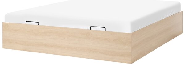 Postel s úložným prostorem bez čela ETEL 180 x 200 cm Světle hnědá