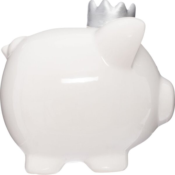 Keramická pokladnička White Queen Pig 14,5x16x14,5 cm