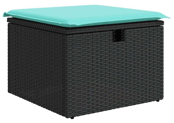 5dílná zahradní sedací souprava s poduškami černá polyratan 3325663