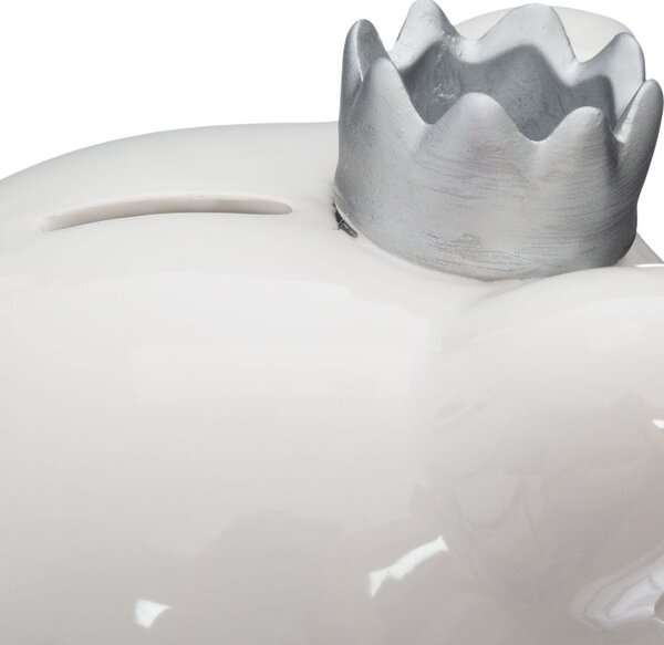 Keramická pokladnička White Queen Pig 14,5x16x14,5 cm