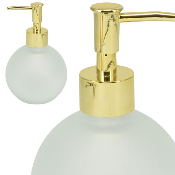 Dávkovač mýdla Globe, bílá/se zlatými prvky, 400 ml