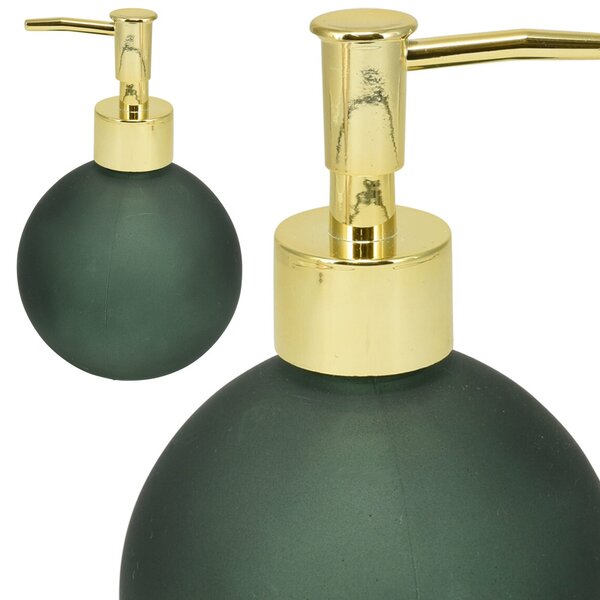 Dávkovač mýdla Globe, zelená/se zlatými prvky, 400 ml