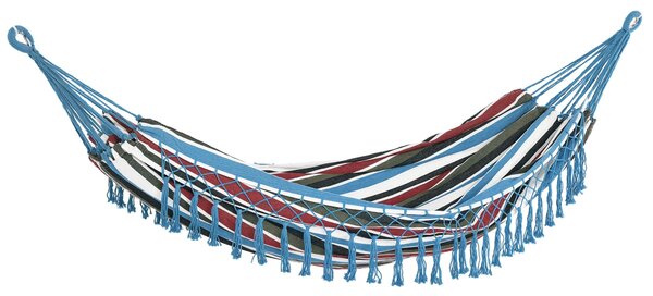 Outsunny Přenosná Dvojitá Bavlněná Houpací Síť 285x150 cm s Nosnou Taškou pro Venku, Zahradu, Pláž a Kempování, Nosnost 120 kg, Vícebarevná | Aosom