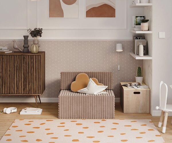 Rozkládací pohovka SUZI HNĚDÁ SZTRUKS 70x200 výška 14 cm