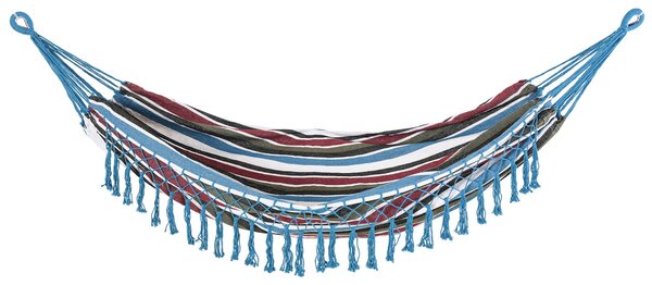 Outsunny Přenosná Dvojitá Bavlněná Houpací Síť 285x150 cm s Nosnou Taškou pro Venku, Zahradu, Pláž a Kempování, Nosnost 120 kg, Vícebarevná | Aosom