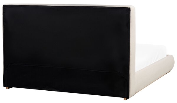 Postel s úložným prostorem Tkanina CAMPAGNE 160 x 200 cm Světle béžová