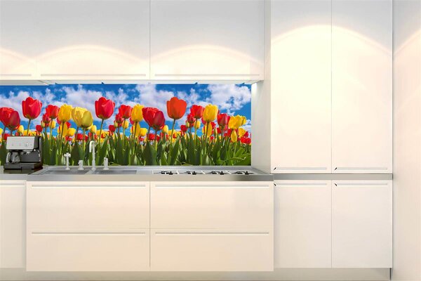 Samolepící tapety za kuchyňskou linku, rozměr 180 cm x 60 cm, barevné tulipány, DIMEX KI-180-131