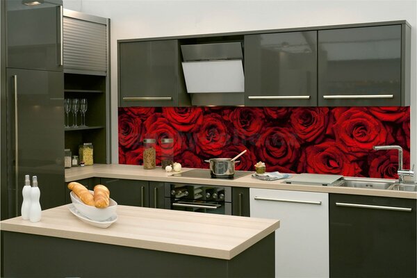 Samolepící tapety za kuchyňskou linku, rozměr 260 cm x 60 cm, květy růží, DIMEX KI-260-132