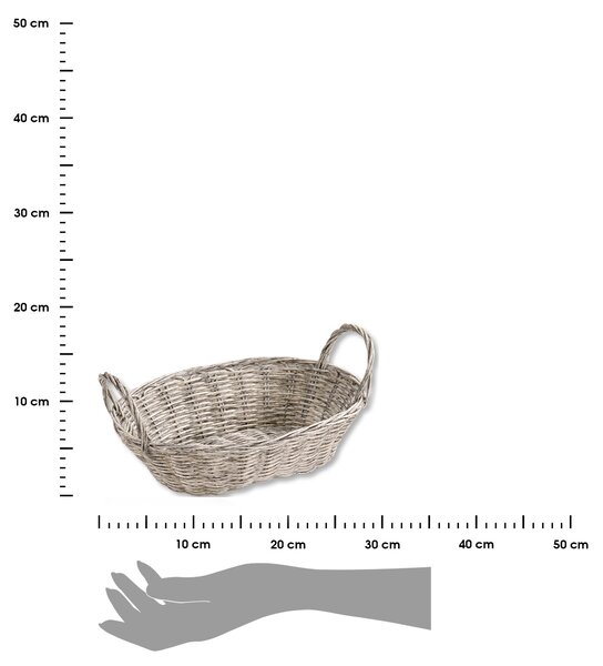 Košík na pečivo Oval Grey, 28x21 cm