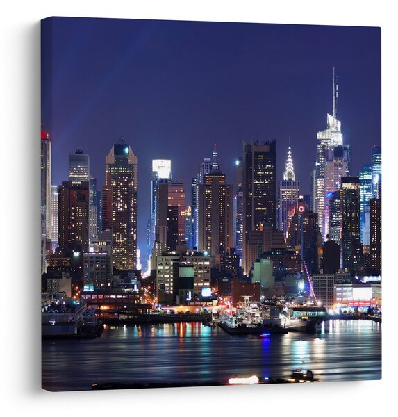 Obraz - Osvětlené New Yorské mrakodrapy (30x30 cm)