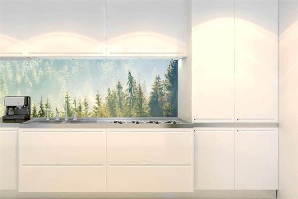 Samolepící tapety za kuchyňskou linku, rozměr 180 cm x 60 cm, mlha nad lesem, DIMEX KI-180-141