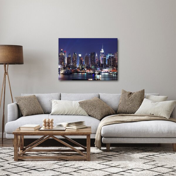Obraz - Osvětlené New Yorské mrakodrapy (70x50 cm)