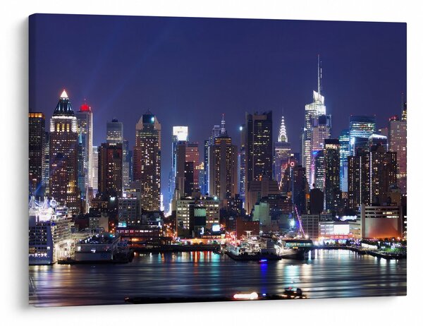 Obraz - Osvětlené New Yorské mrakodrapy (70x50 cm)