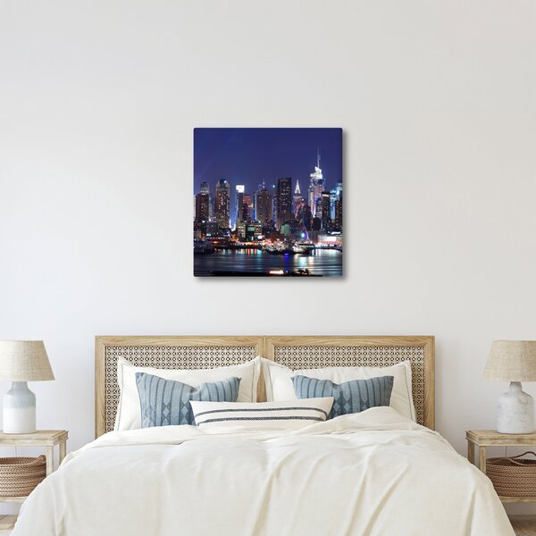 Obraz - Osvětlené New Yorské mrakodrapy (30x30 cm)