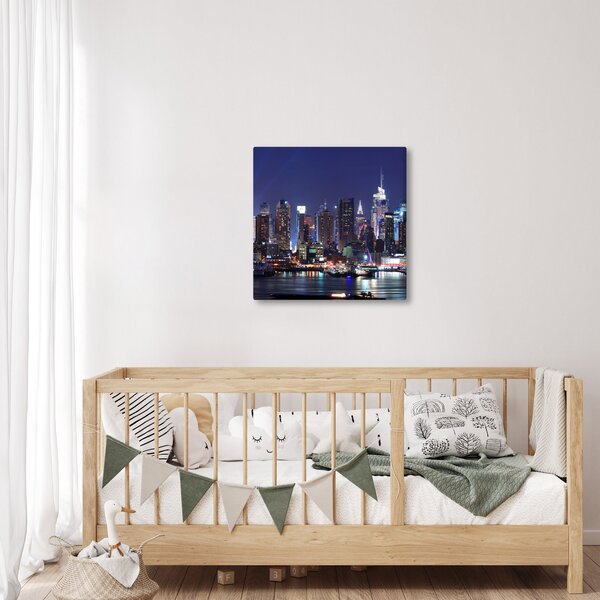 Obraz - Osvětlené New Yorské mrakodrapy (30x30 cm)