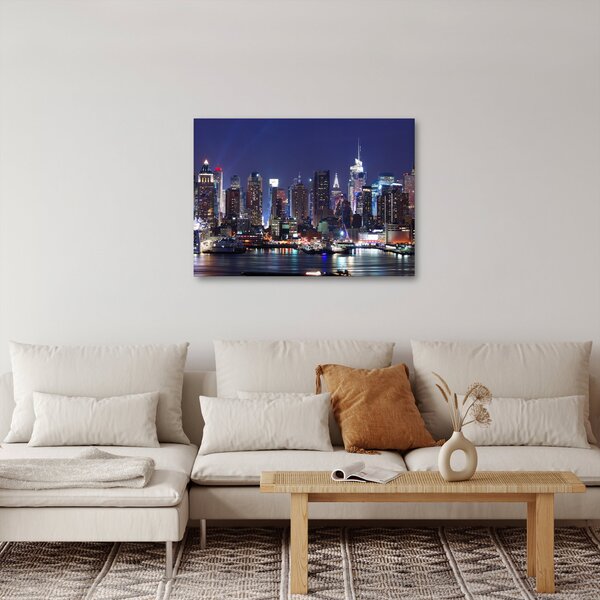 Obraz - Osvětlené New Yorské mrakodrapy (70x50 cm)