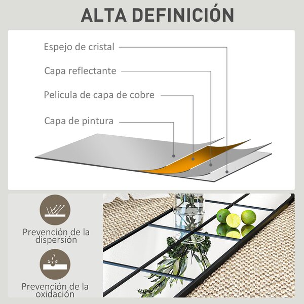 HOMCOM Dekorativní Nástěnné Zrcadlo 40x160 cm Okenní Zrcadlo pro Obývací Pokoj, Ložnici, Předsíň Moderní Styl Černé | Aosom