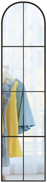 HOMCOM Dekorativní Nástěnné Zrcadlo 40x160 cm Okenní Zrcadlo pro Obývací Pokoj, Ložnici, Předsíň Moderní Styl Černé | Aosom
