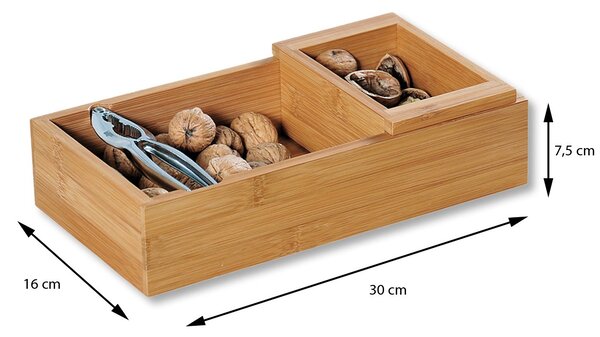 Dřevěný box na ořechy s louskáčkem Nut, 30x16x7,5 cm