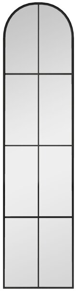 HOMCOM Dekorativní Nástěnné Zrcadlo 40x160 cm Okenní Zrcadlo pro Obývací Pokoj, Ložnici, Předsíň Moderní Styl Černé | Aosom