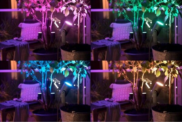 17428/30/P7 Hue WACA Lily venkovní spotové LED svítidlo 8W 650lm 2200-6500K IP65 RGB černá +adaptér