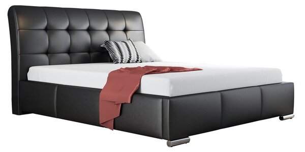 Čalouněná manželské postel Pilatus, Rozměr postele: 180 x 200 cm, Barva:: ekokůže Soft 011 (černá) Mirjan24 5902928218701
