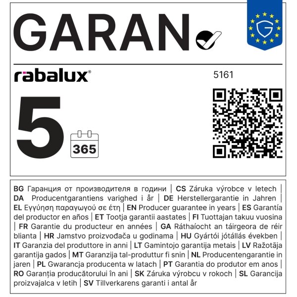 Rabalux 5161 - Nástěnné svítidlo UFO 1xE27/60W/230V