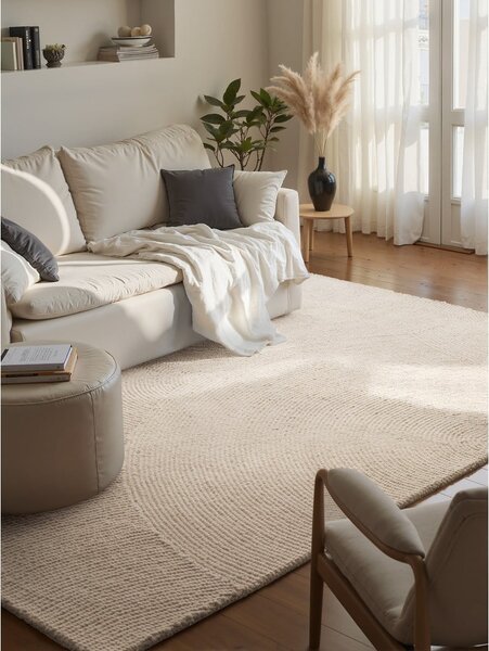 Ručně tkaný vlněný koberec ve světle přírodní barvě 200x300 cm Calmio – Hanse Home