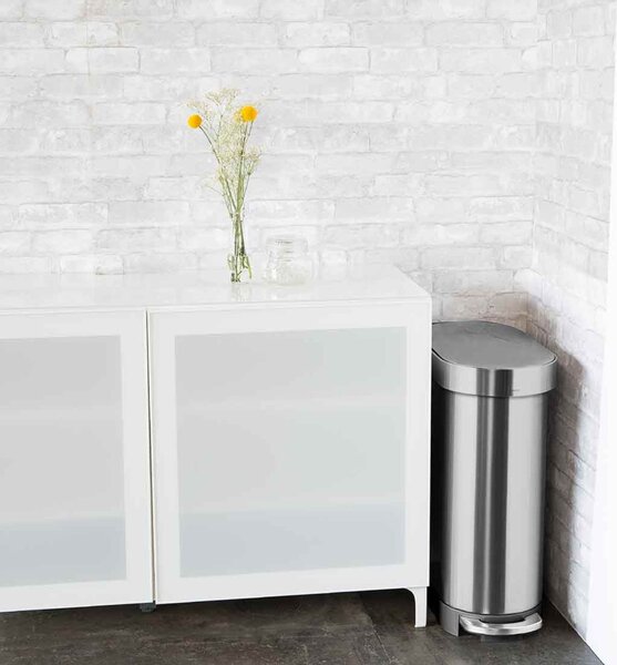 Úzký pedálový odpadkový koš Simplehuman Slim - 45 l, kartáčovaná nerez ocel, FPP